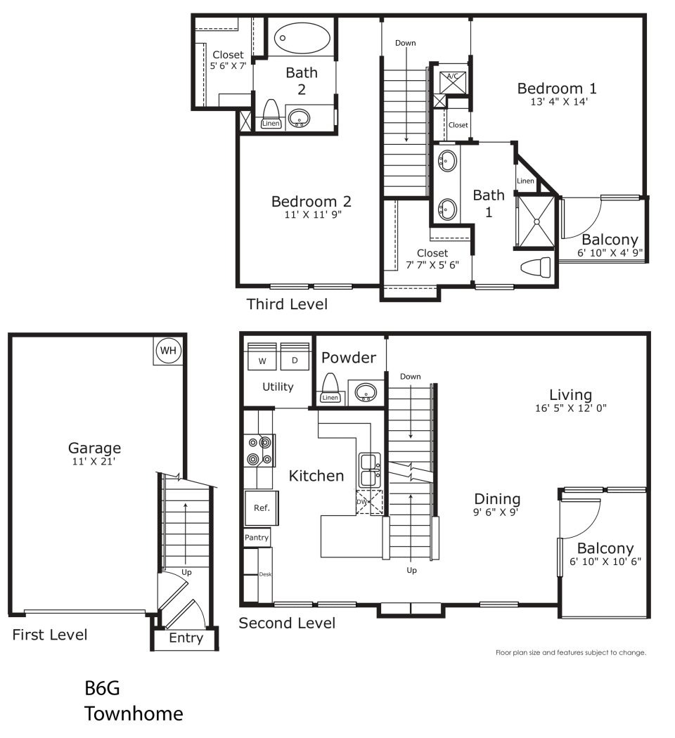 Floorplan B6G – Townhome