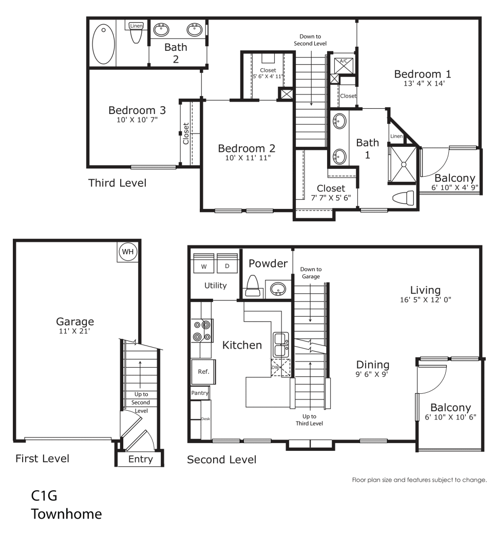 Floorplan C1G – Townhome